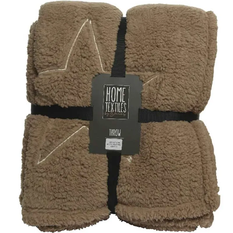 Plaid met ster (2 ass.)> Woonaccessoires