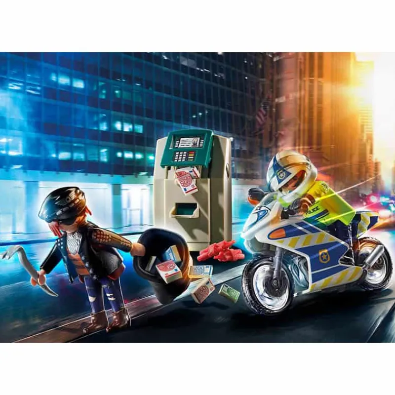 Playmobil City Action: Politiemotor – Achtervolging van de geldrover> Speelsets