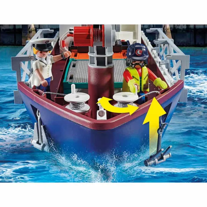 Playmobil Containerschip met douaneboot> Speelsets