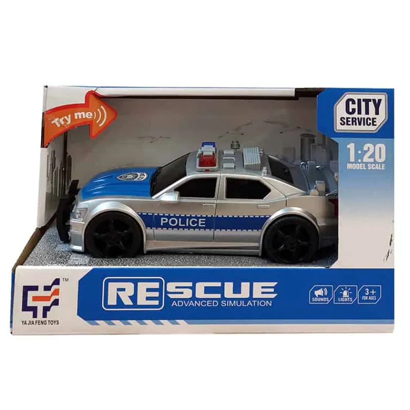 Politiewagen (1:20) met licht en geluid> Speelsets|4 Wielen