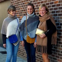 Poncho lurex grijs> Kleding