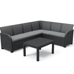 Keter Rosalie hoeksalon graphite + Orlando tafel> Koken & Bakken|Tuinmeubels