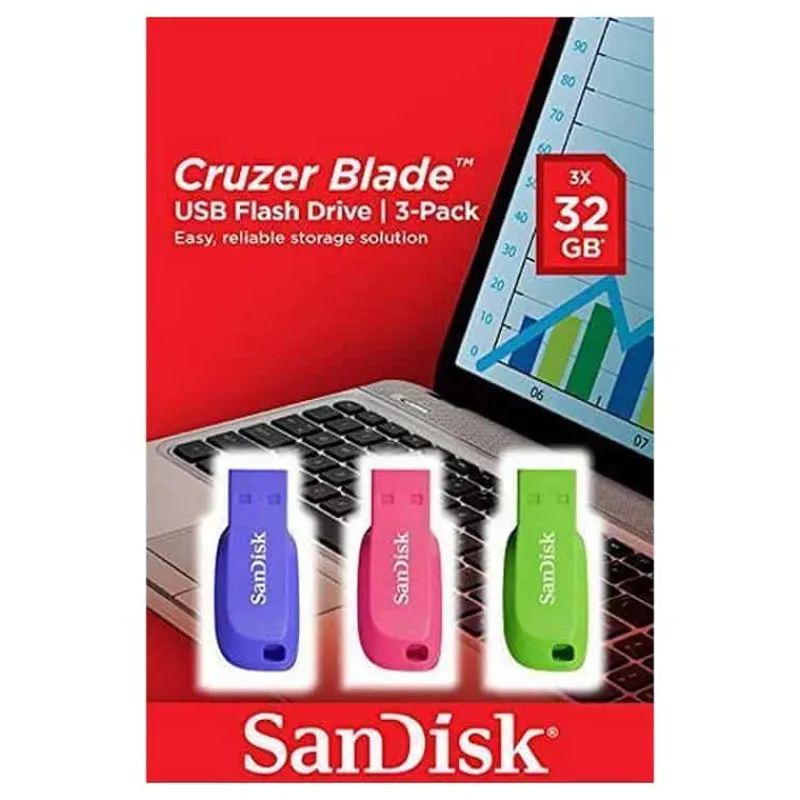 SanDisk USB Cruzer Blade (32Gb) 3-pack> Pc & Electronica