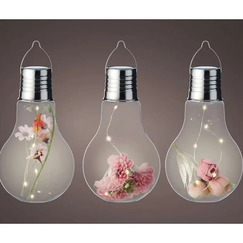 Solar bulb met bloemdeco (ø10xH18cm) met 6 LED’s warm wit> Koken & Bakken|Tuinverlichting