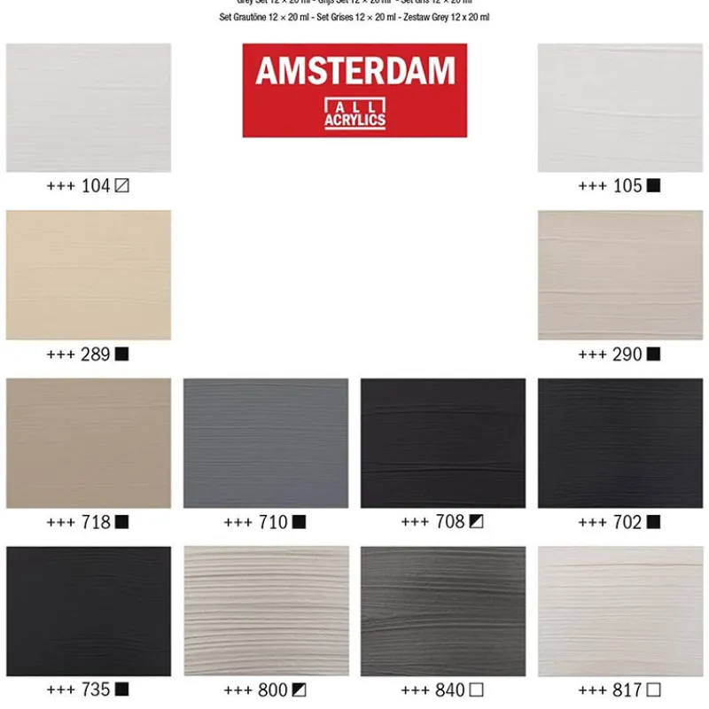 Talens Amsterdam acryl (12x 20ml) Grijs> Schrijven & Tekenen