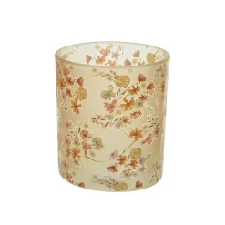 Theelichthouder (ø8xH9cm) glas bloemdeco> Verlichting|Pasen
