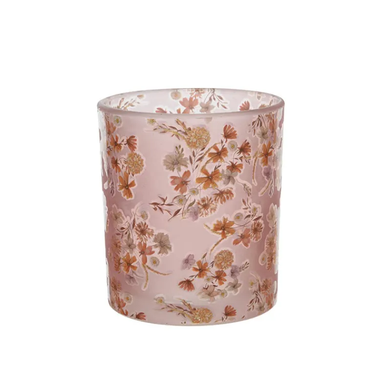 Theelichthouder (ø8xH9cm) glas bloemdeco> Verlichting|Pasen