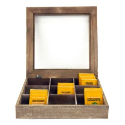 Thee-of koffiedoos (28x28xH5cm) naturel> Koffie & Thee