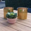 Tuinkaars in blik (ø16x15cm) goudkleur> Verlichting|Tuinverlichting