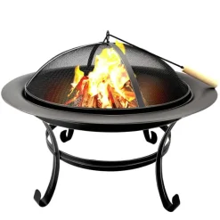 Vuurschaal 58,5×75,5cm staal met deksel> Barbecue