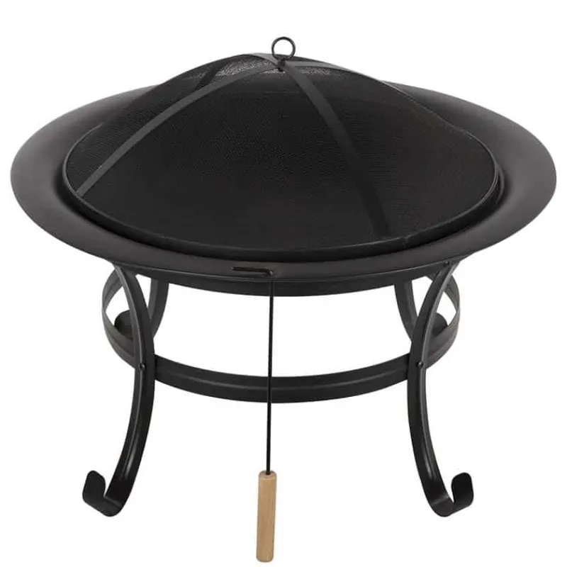 Vuurschaal 58,5×75,5cm staal met deksel> Barbecue