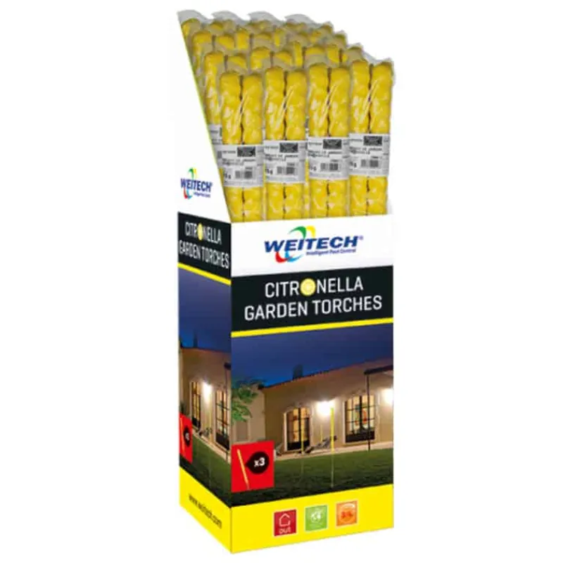 Weitech Tuinfakkel met citroengeur (70cm) 3 stuks> Tuinmeubels