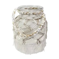 Windlicht hang macrame (20xH26cm)> Cadeautip|Verlichting